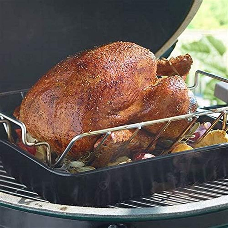 Turkey Roasting Rack Rib Rack for Big Green Egg - Stainless Steel Dual-Purpose Rib Racks for Smoking. U-Shaped Turkey Racks for Roasting Pan. for Big Green Egg. Kamado Joe. Char-Griller Akorn Etc - Image 3