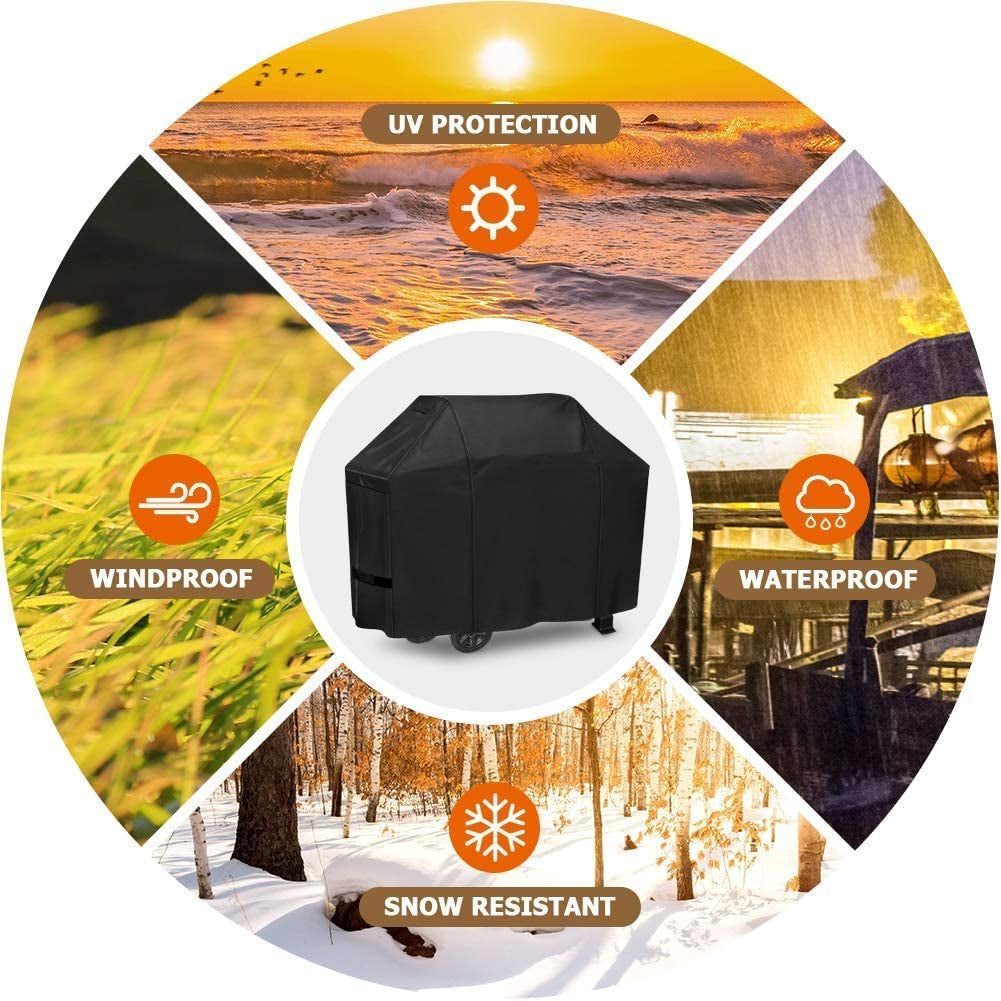 Icover Gas Grill Cover 58 Inch 600D Canvas Waterproof UV Resistant Heavy Duty BBQ Cover 7130 for Weber 3 Burner Grill.Char Broil.Holland. Jenn Air - Image 5