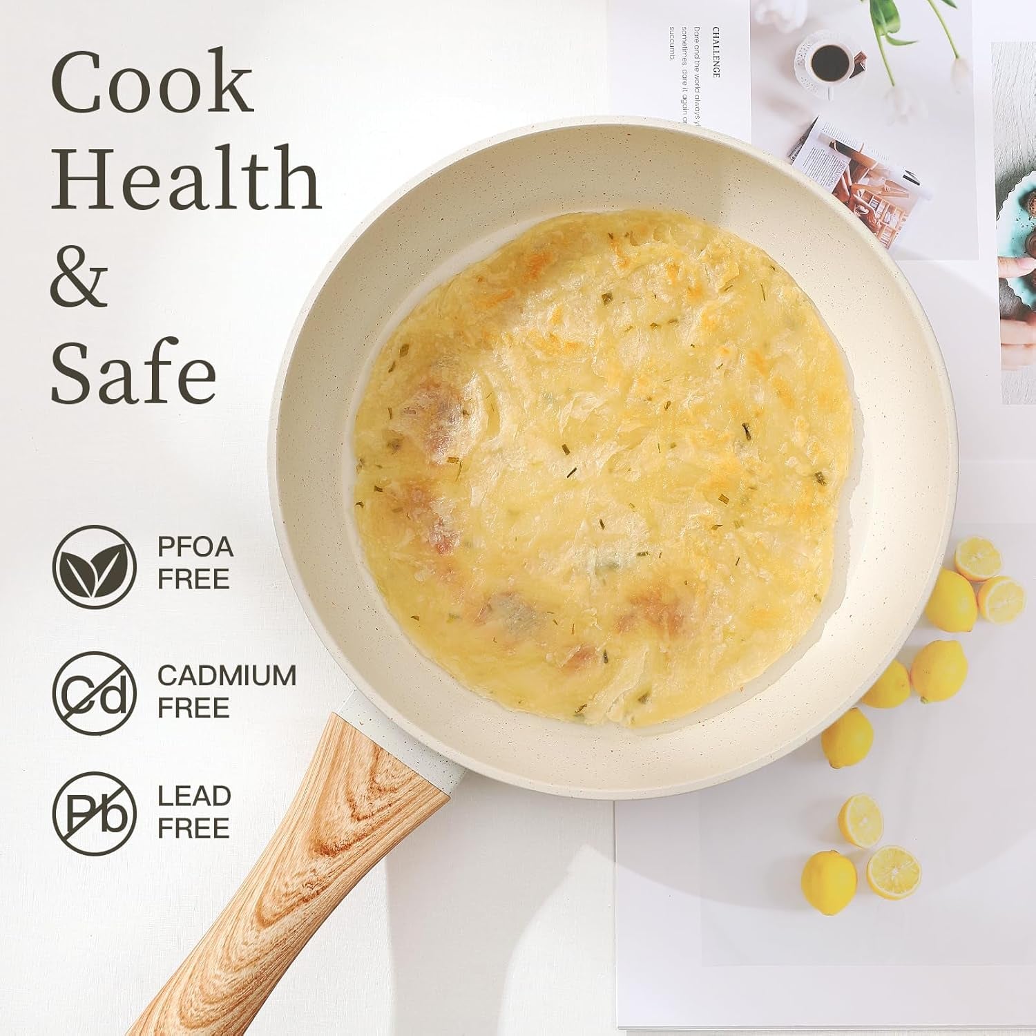 16PCS Pots and Pans Set Non Stick Cookware Set Nonstick with Cooking Set (White. 16Pieces) - Image 5