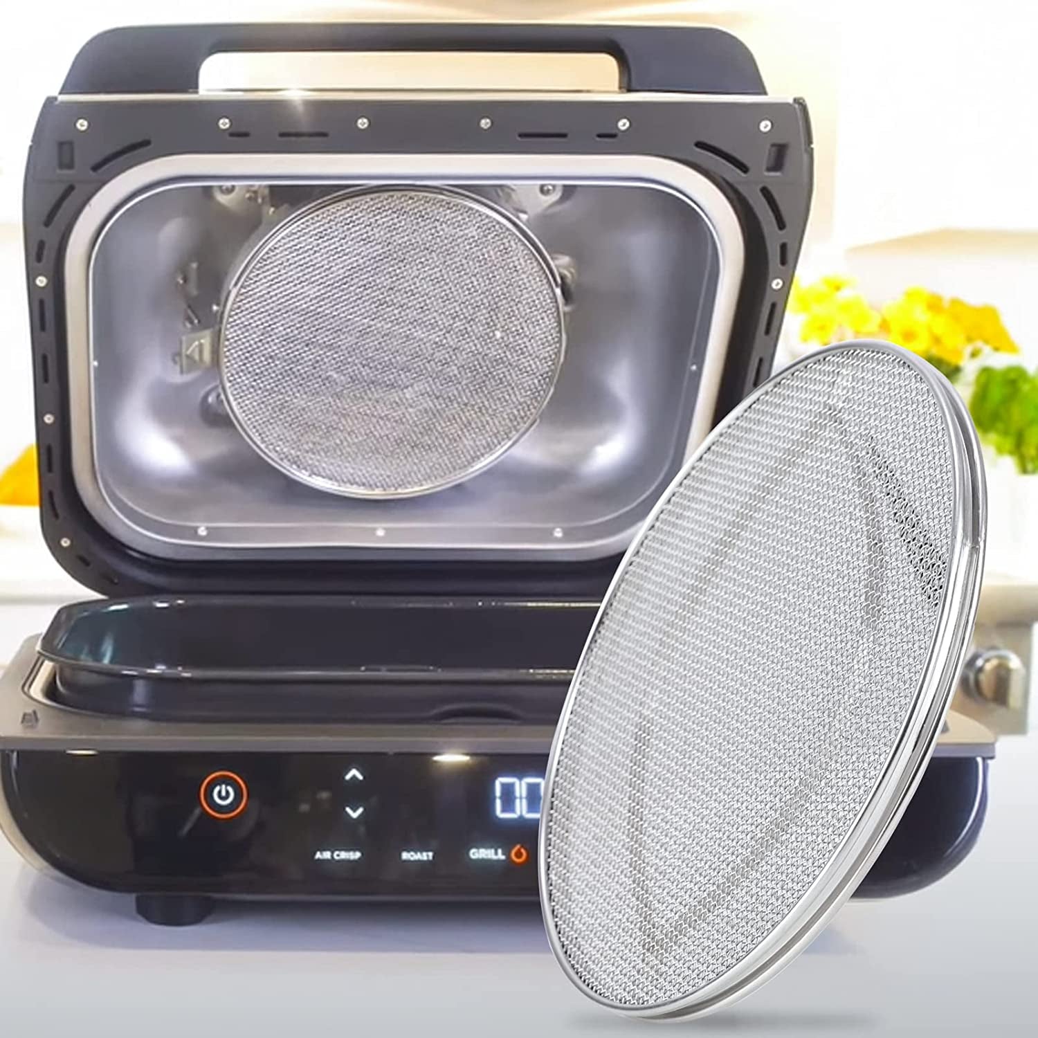 Stainless Steel Splatter Shield for FG551 Foodi. Accessories for Reusable Foodi Smart XL 6-In-1 Indoor Grill. Foodi Smart XL Accessories. Foodi Grill Air Fryer Accessories. Dishwasher Safe - Image 6
