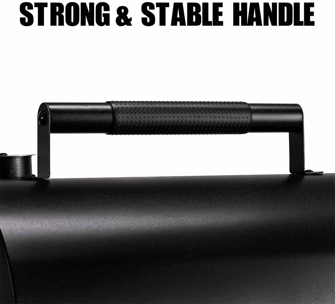 Adjustable Portable Charcoal Grill Multi-Functional Metal Small BBQ Smoker for Outdoor Hiking Picnic(Black) - Image 5