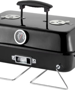 Portable Charcoal Grill. Tabletop Outdoor Barbecue Smoker. Small BBQ Grill for Outdoor Cooking Backyard Camping Picnics Beach by DNKMOR BLACK