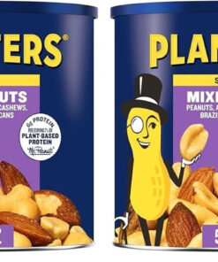 PLANTERS Salted Mixed Nuts. Party Snacks. Plant-Based Protein 56Oz (1 Canister) (Pack of 2)
