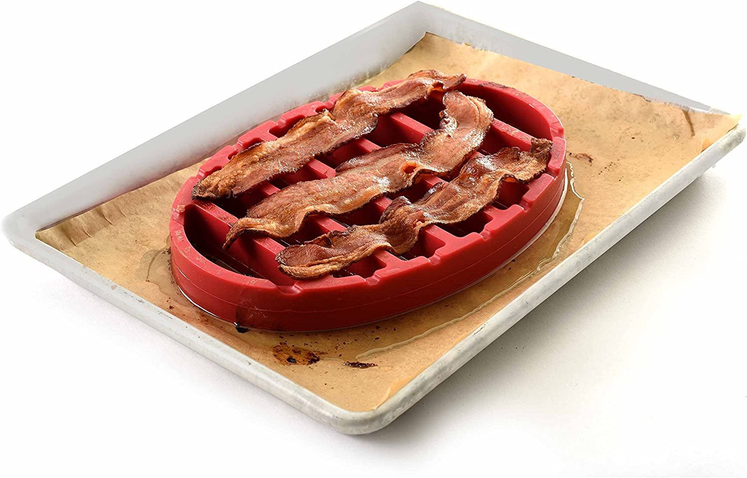 Norpro 405 Oval Silicone Roast Rack. Red 9X6 - Image 3