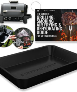 Drip Pan Liner for Ninja Woodfire Outdoor Grill OG701 OG751 Reusable Non Disposable Tray and Waterproof Cheat Sheet Cooking Guide Accessory for Wood Fire Grill Smoker 7-In-1 & Air Fryer