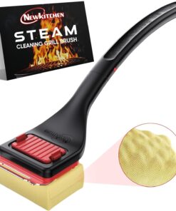 Grill Brush Bristle-Free Steam Cleaning. BBQ Brush Replaceable Heat-Resistant Kevlar Head with Grill Scraper Safe Barbecue Grill Cleaner