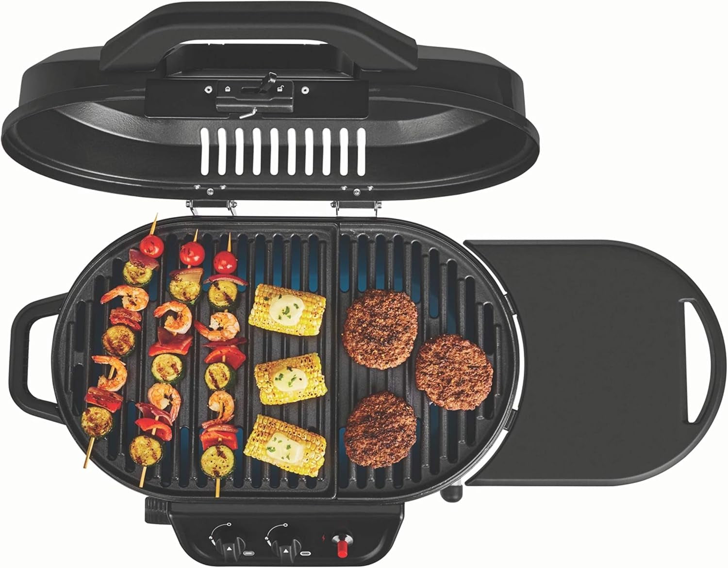 Coleman Roadtrip 225 Portable Stand-Up Propane Grill Gas Grill with Push-Button Starter Folding Legs & Wheels Side Table & 11000 Btus of Power for Camping Tailgating Grilling & More - Image 4