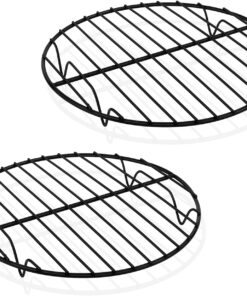 Teamfar round Cooling Rack. 7.5'' Small Baking Roasting Grilling Rack with Stainless Steel Core & Non-Stick Coating. for Cooking Steaming Cooling. Healthy & Durable. Oven Safe & Easy Clean – Set of 2