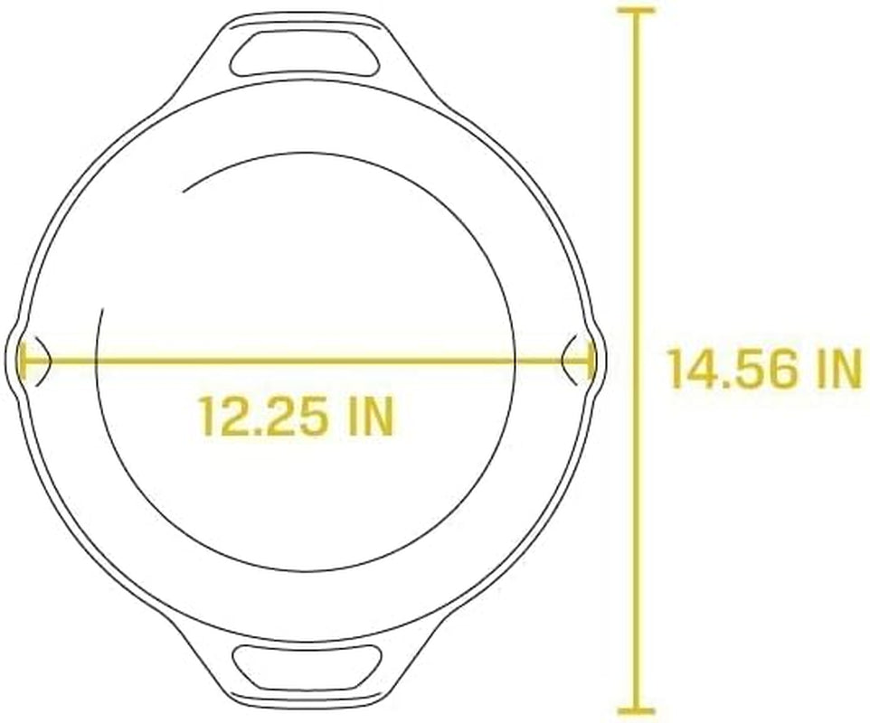 Lodge 12 Inch Pre-Seasoned Cast Iron Skillet - Dual Assist Handles - Use in the Oven. on the Stove. on the Grill. or over a Campfire - Black - Image 2