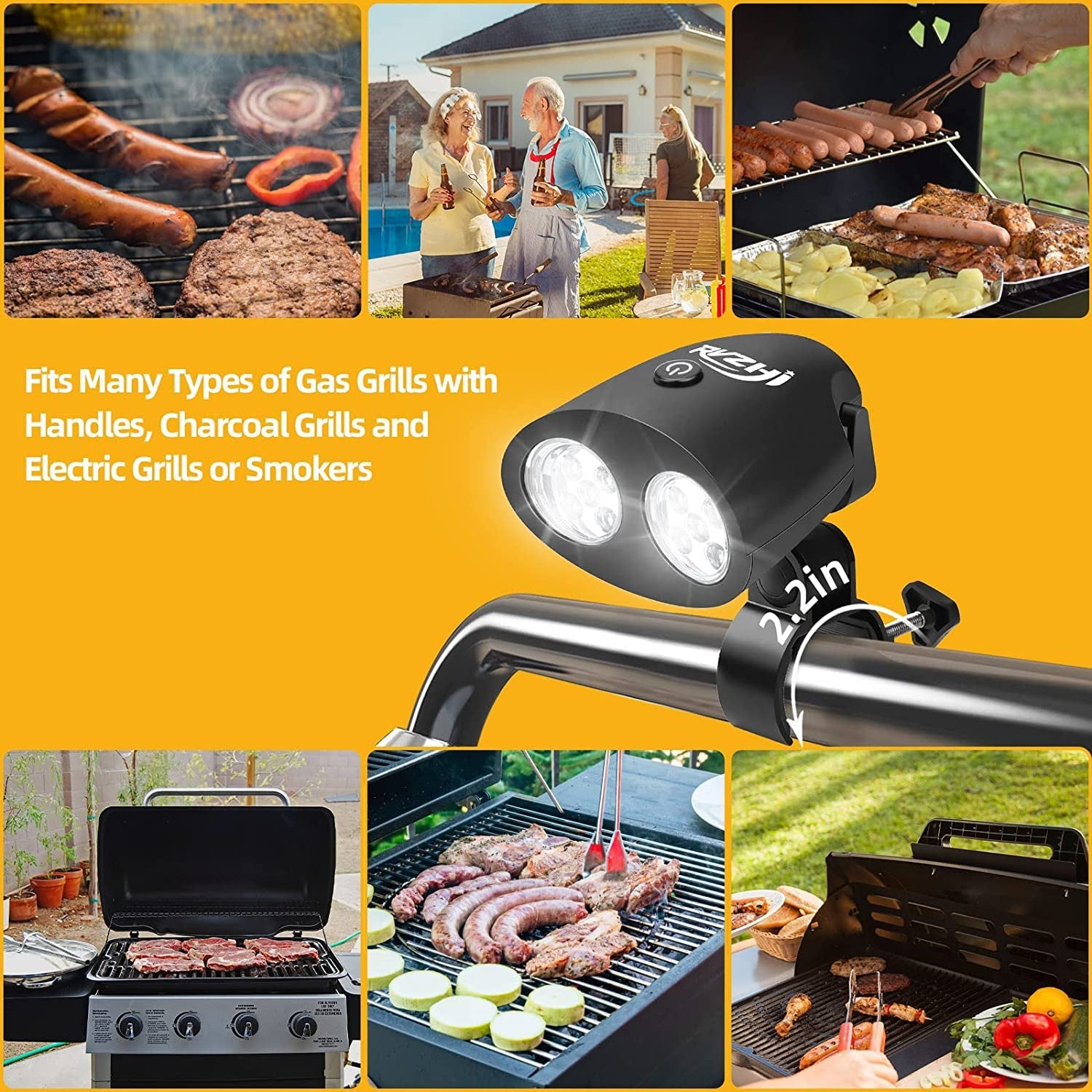 Grill Light BBQ Accessories: Grilling Gifts for Men Christmas Stocking Stuffers. Smoker Grilling Accessories for Outdoor Grill. BBQ Light with Two Brightness Settings. 3 Batteries Included - Image 6