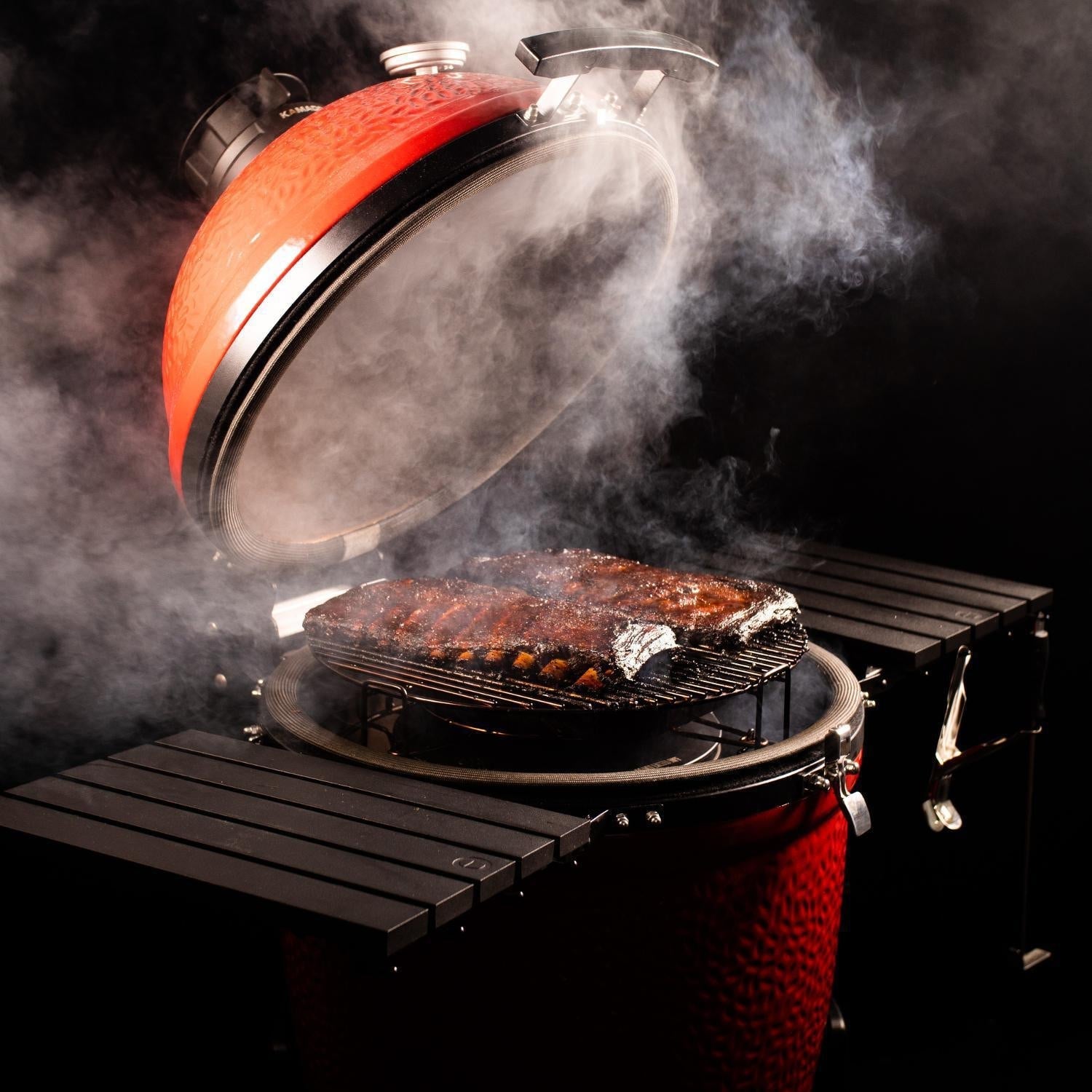 Kamado Joe: Classic Joe III w/ Cart. Hyperbolic Insert. Aluminum Side Shelves. Heat Def. D&C. Tools - Image 30