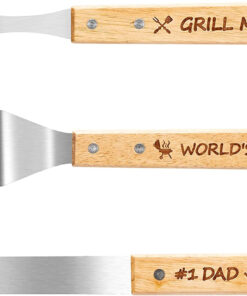 3PCS Father Grilling Tool BBQ Accessories Set World'S Best Dad Stainless Steel Grilling Tong Dad Birthday Present Men Outdoor Camping Housewarming Party Supplies
