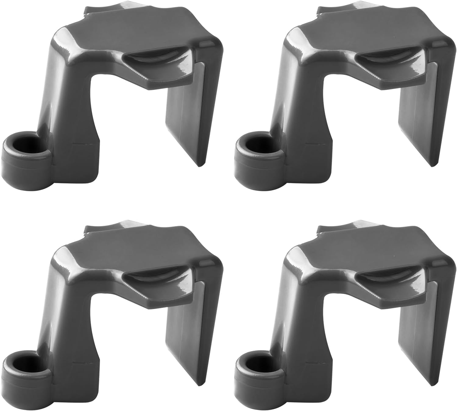 Boat Bumper Clips Hangers Adjusters Cleats 4Pack. Pontoon Fender Clips for Docking. Durable ABS Boat Fender Clips for 1 Inch and 1.25 Inch Square Tube. Grey