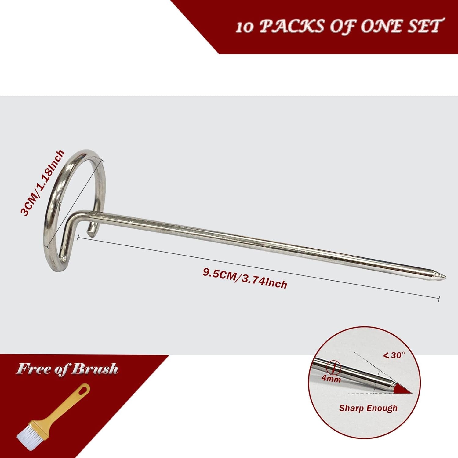 BBQ Vertical Skewers Sticks Stainless Steel Barbecue Grill Skewers for Air Fryer Stainless Steel Skewer Stand Air Fryer Grill Accessories - Image 5