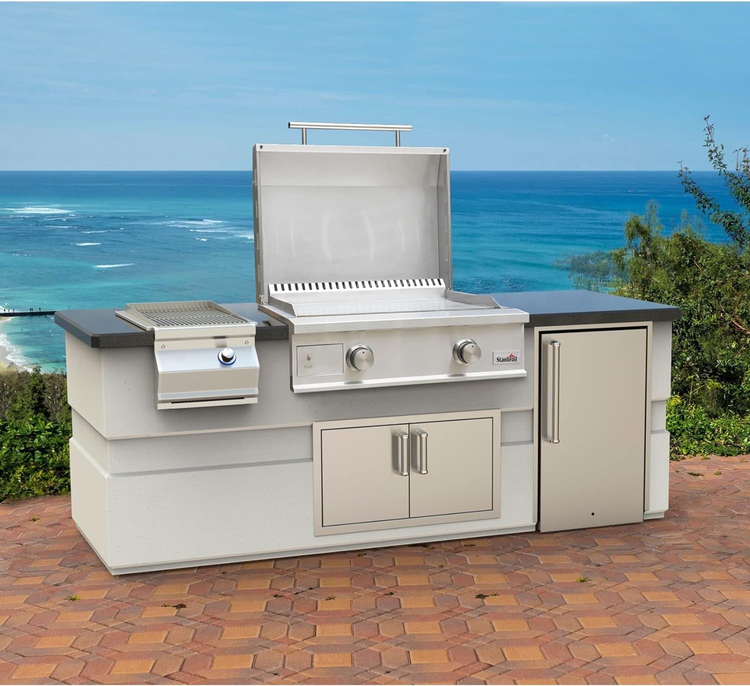 28-Inch Premium Built-In Natural Gas Griddle for Outdoor Kitchen Grill. Durable Stainless Steel 2-Burner Flat Top Grill with Lid for BBQ Island. 34.000 Btus - Image 8