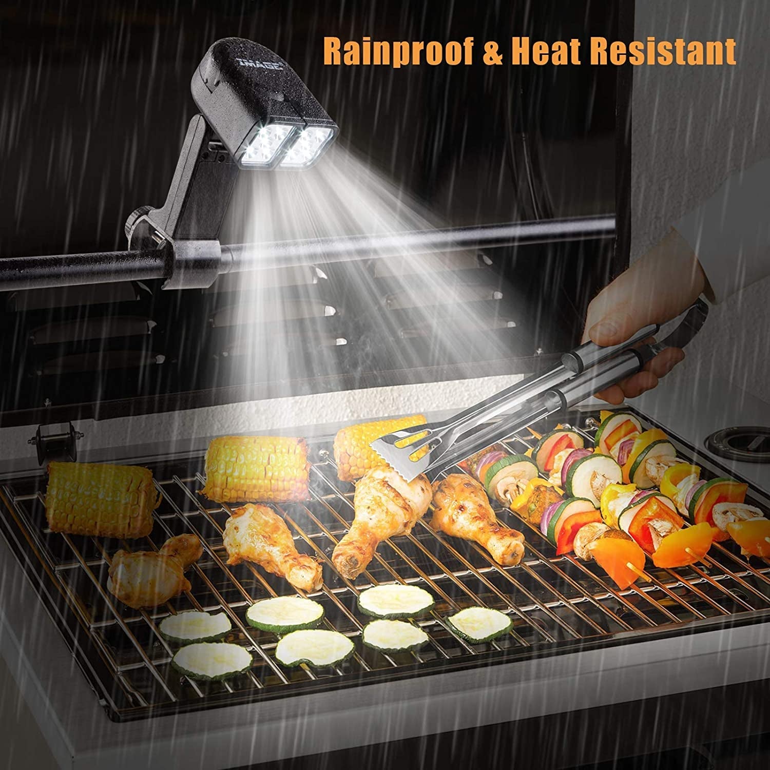 Grill Light. BBQ Lights for Grill with 10 Super Bright LED Lights. Adjustable Handle with 360 Degree Rotation. round & Square Bars Light on Any BBQ Pit. Grill Lights for Cooking and Outdoor Use - Image 4