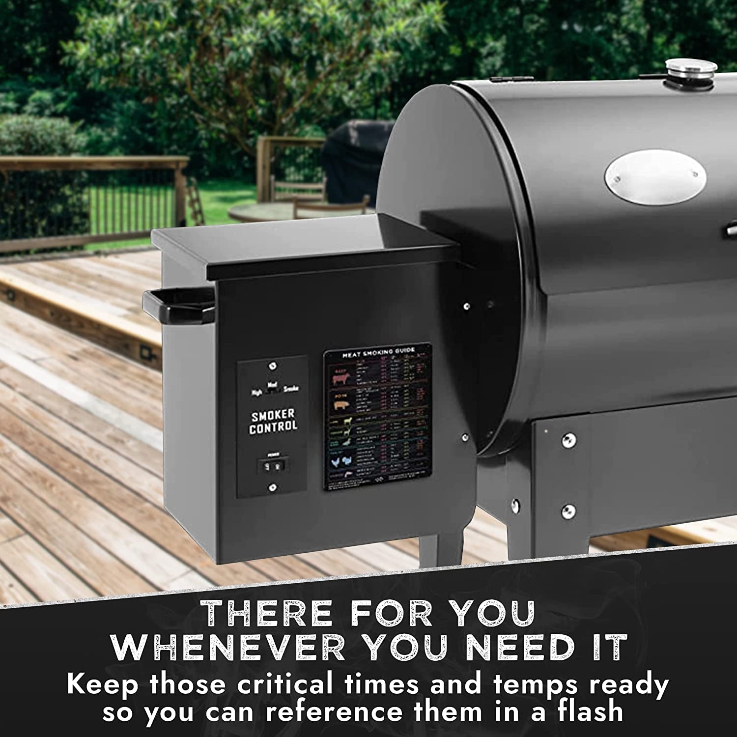 Meat Temperature Magnet & BBQ Smoker Guide - Smoker & Pellet Grill Accessories - Wood. Time. & Temp - BBQ Smoker Accessories - Grilling Gifts for Men - Image 5