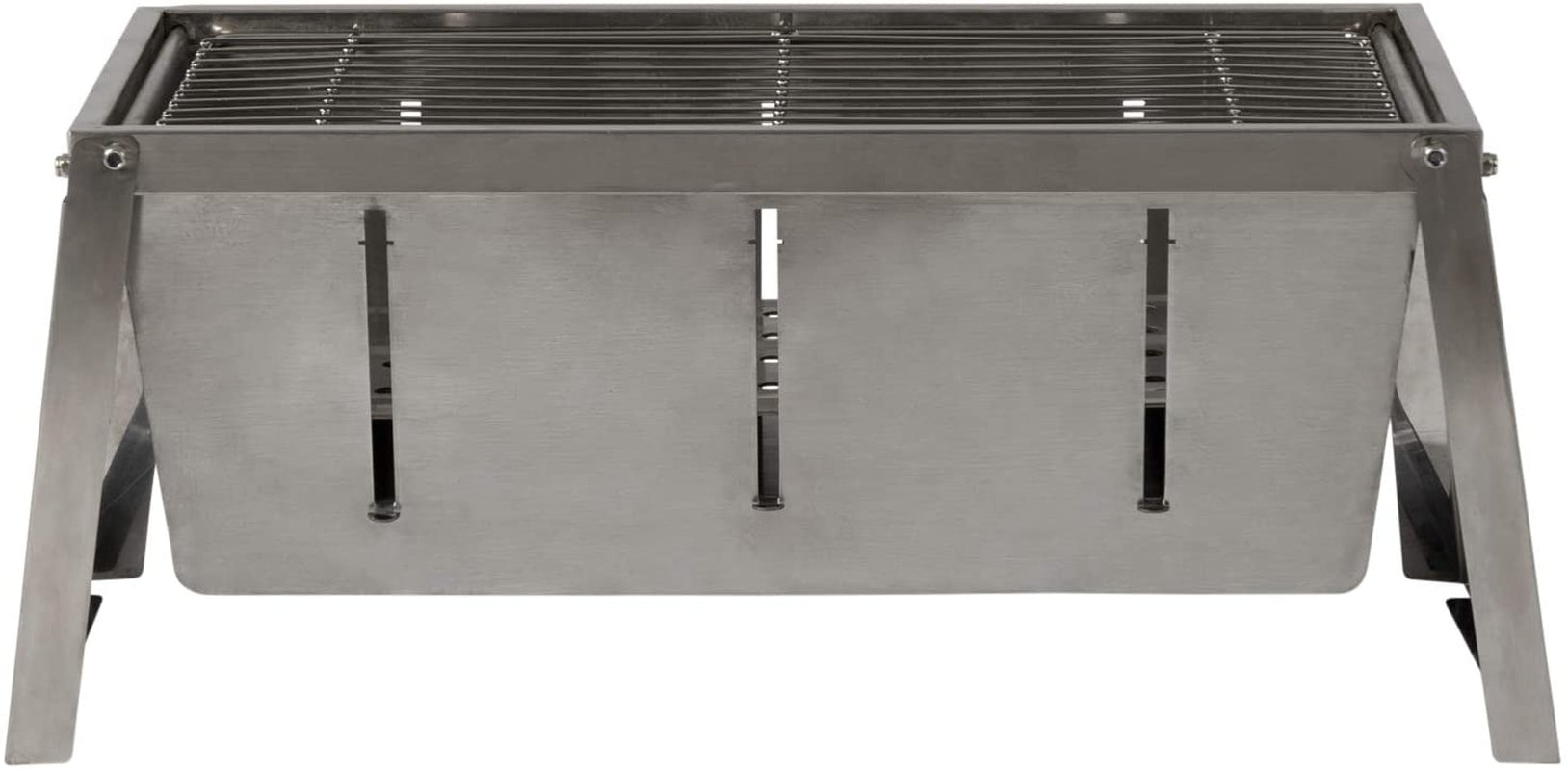 Fire Sense 63724 Stainless Steel Foldaway Charcoal Grill Heavy Duty Stainless Steel Construction for Outdoor Barbecues Camping Tailgating Traveling Charcoal Grate & Carry Bag Included - Image 4