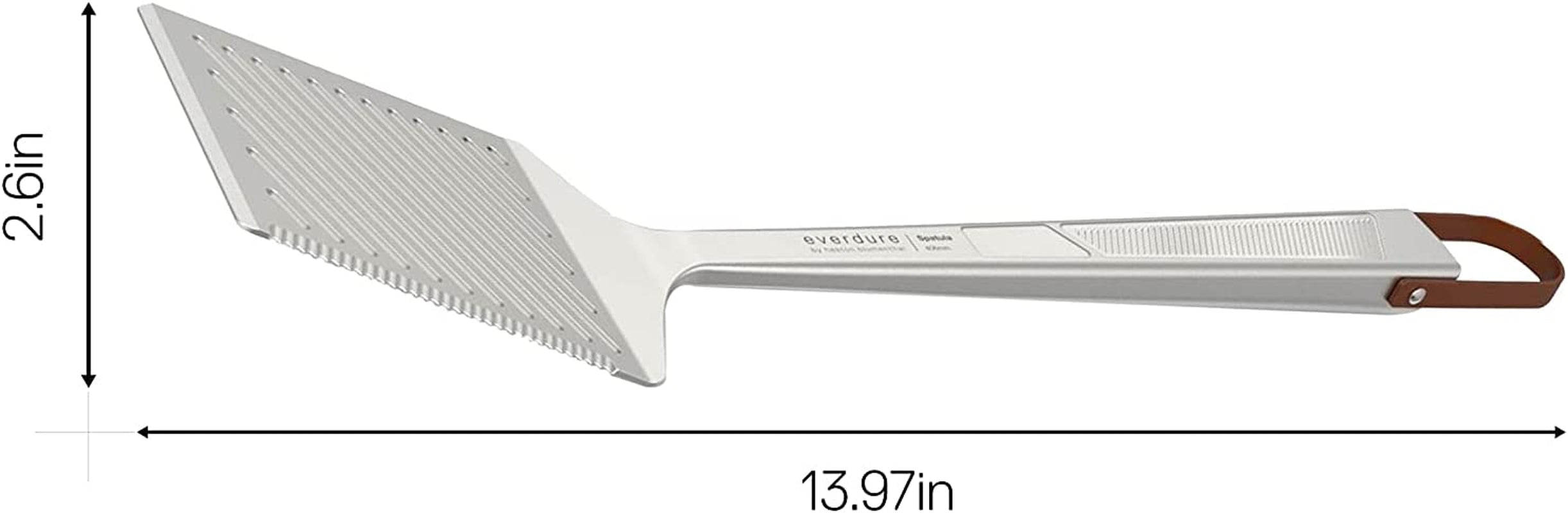 Everdure BBQ Tool Kit - 3 Pack. Brushed Stainless Steel Tongs. Spatula and Fork with Soft Grip Handles and Leather Straps. Barbeque Grill Accessories and Cooking Utensils Set - Image 8