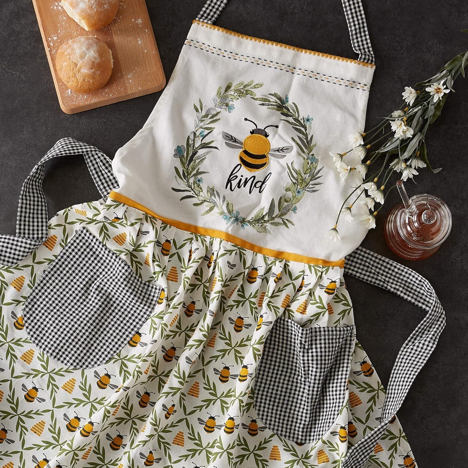 DII Women'S Spring & Summer Apron Collection Adjustable. Two Large Pockets & Extra Long Ties. One Size Fits Most - Image 6