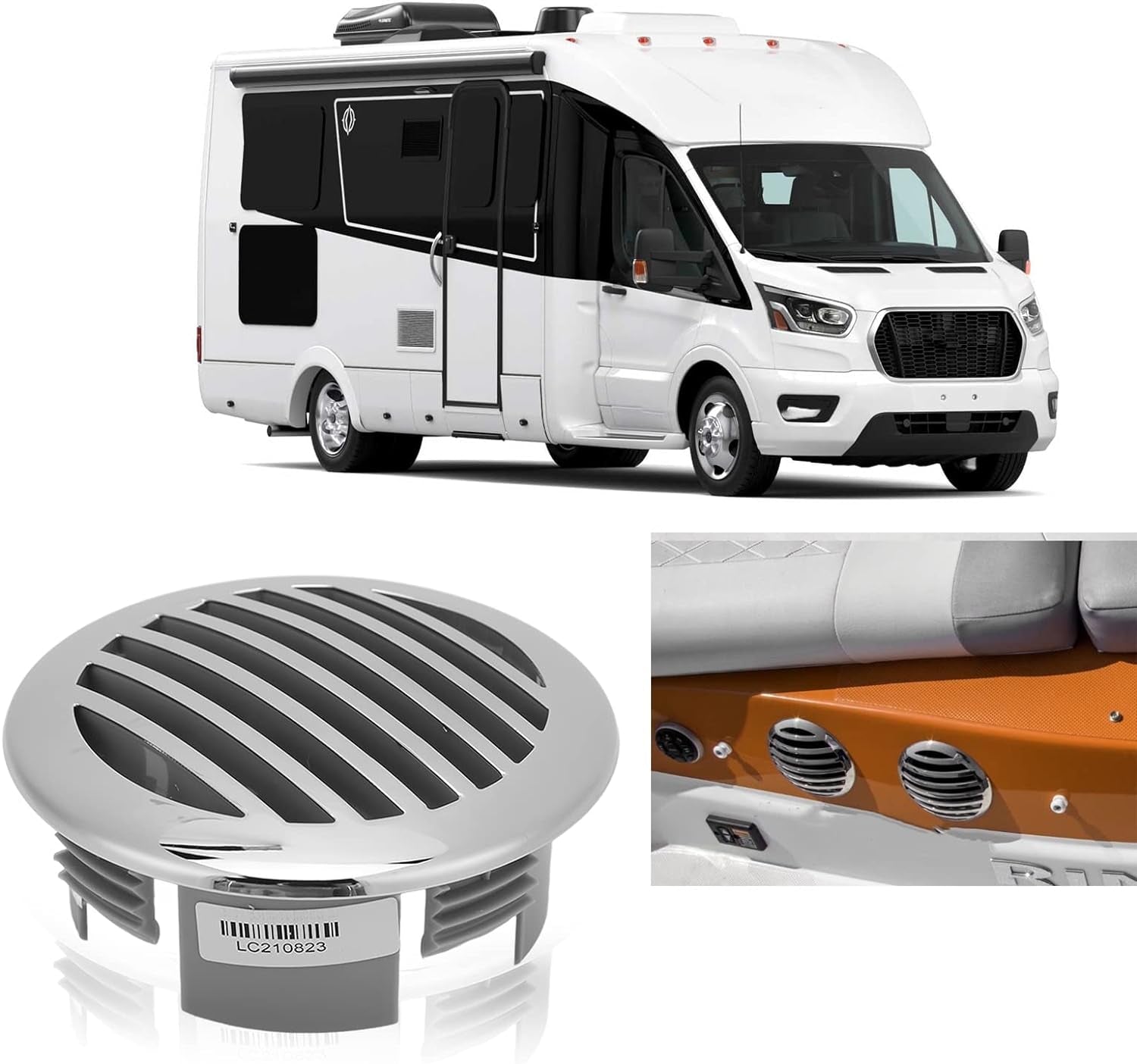 Boats Airflow Vent Cover 4Pcs 3.5In 316 Stainless Steel High Polished Cap Boats Air Outlet Grill Marine Parts for Yachts Rvs - Image 3