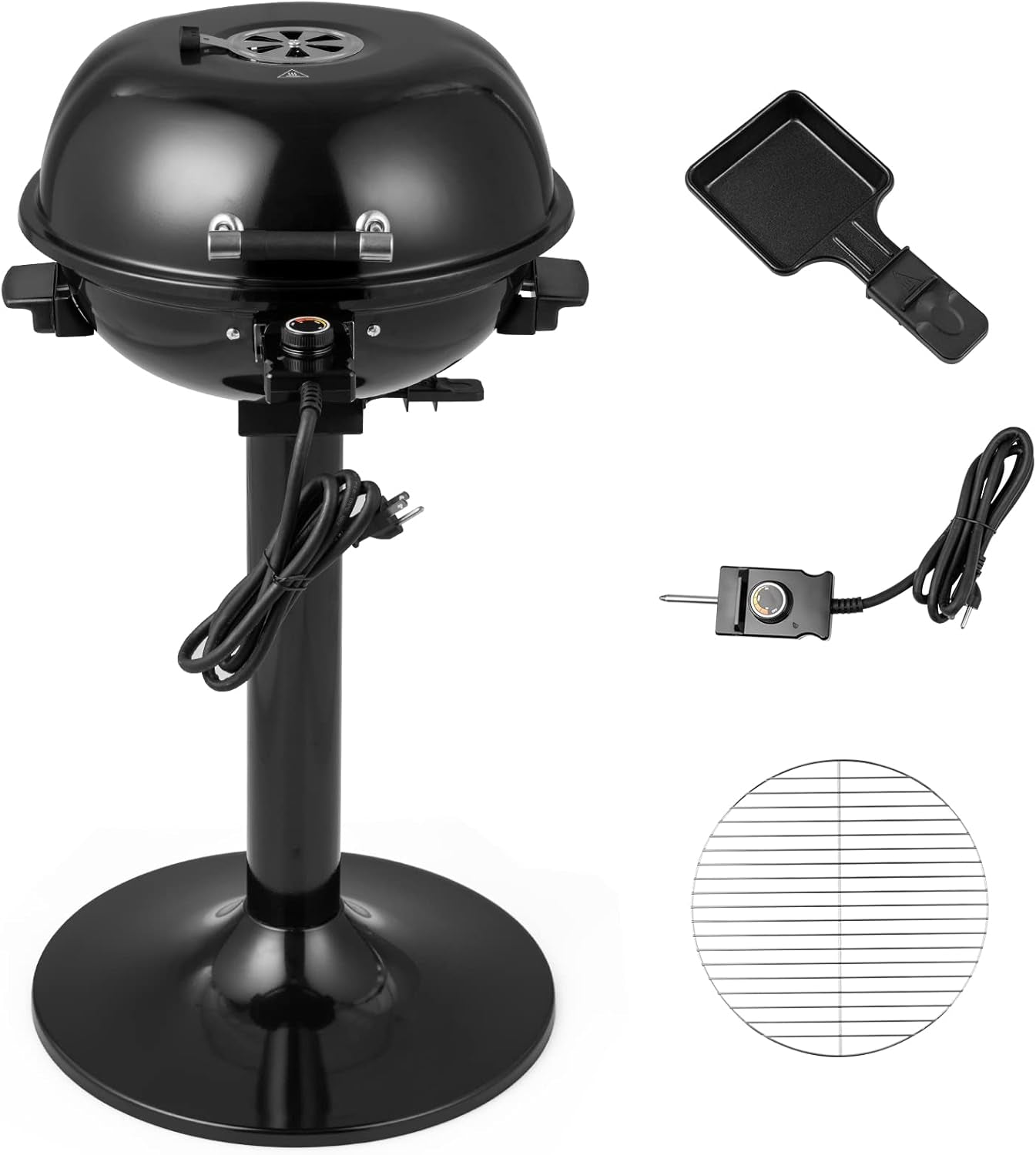 COSTWAY Electric BBQ Grill. Portable Grill with Metal Cooking Grilling Rack. Detachable Temperature Control & Removable Grease Collector. Outdoor Freestanding Grill for Camping &Tailgating (Black) - Image 9