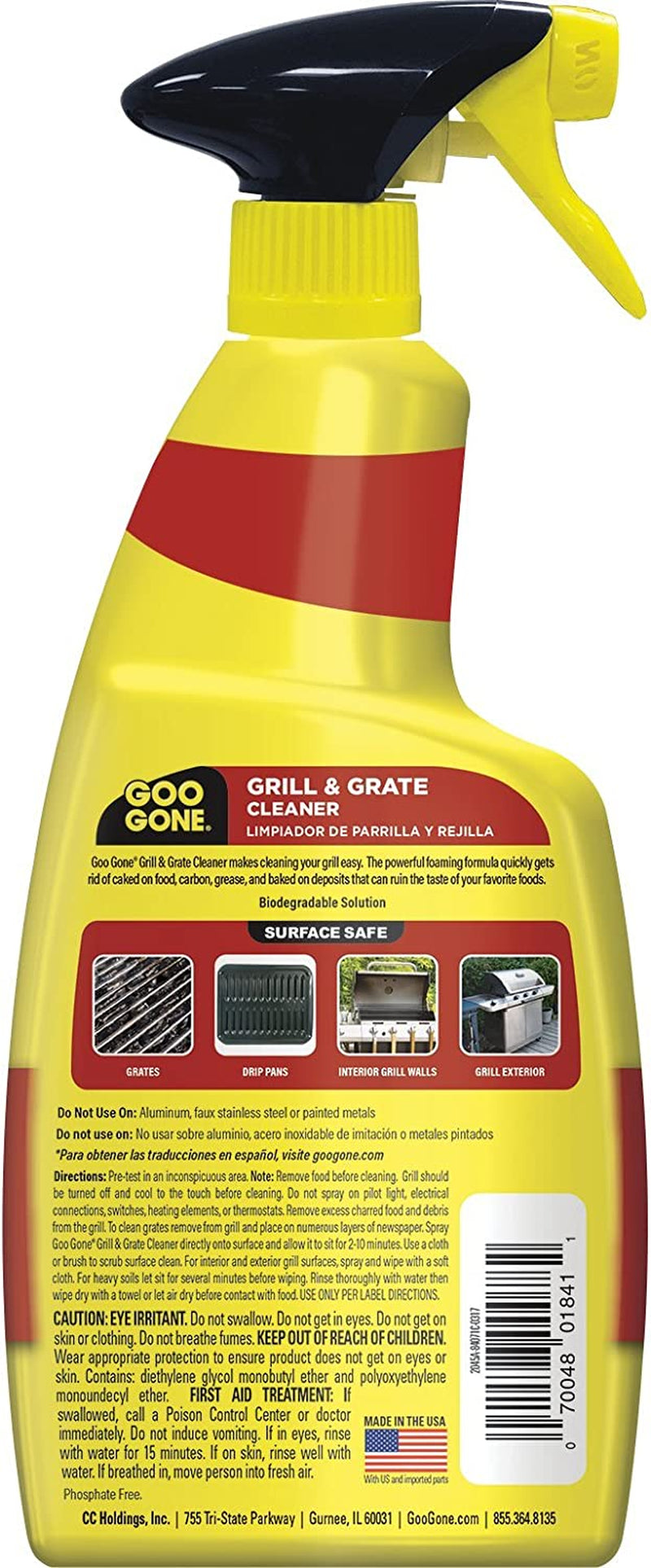 Goo Gone Grill and Grate Cleaner Spray (2 Pack) Cleans and Degreases BBQ Cooking Grates and Racks. Pellet and Electric Smokers- 24 Ounce - Image 2