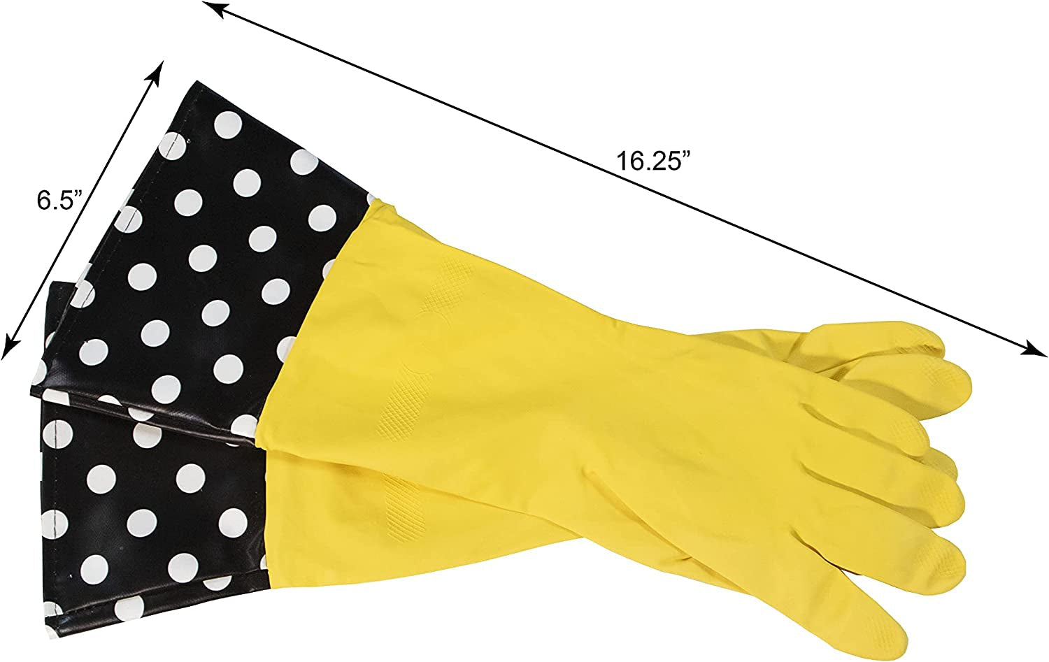 Glam Reusable Latex Dishwashing Gloves for Kitchen or Cleaning. One Size. Yellow. 3 Pairs - Image 2