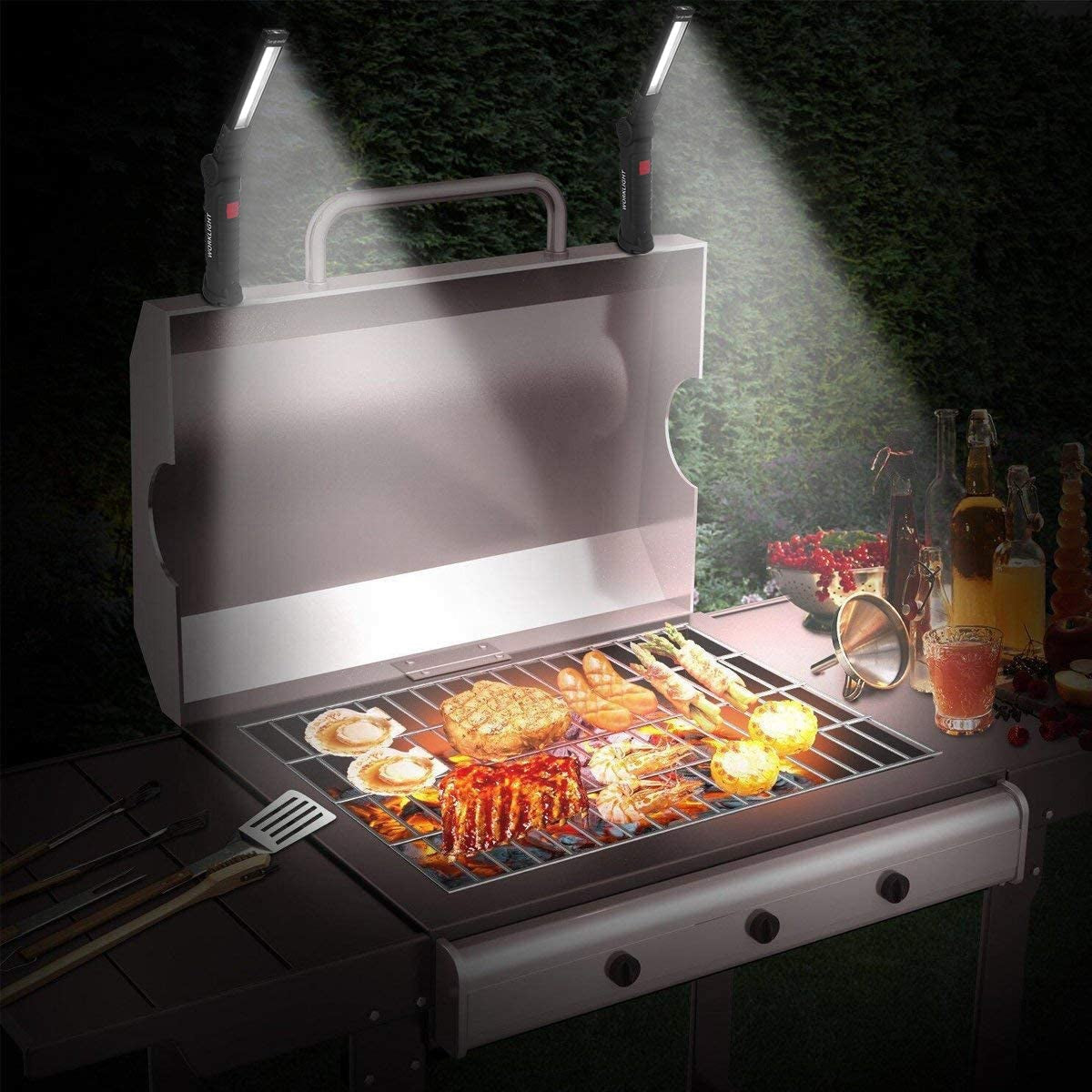 Tool Gifts for Men. Rechargeable LED Work Lights Grill Light with Magnetic Base 5 Modes 360° Rotate (2Pack Black) - Image 7