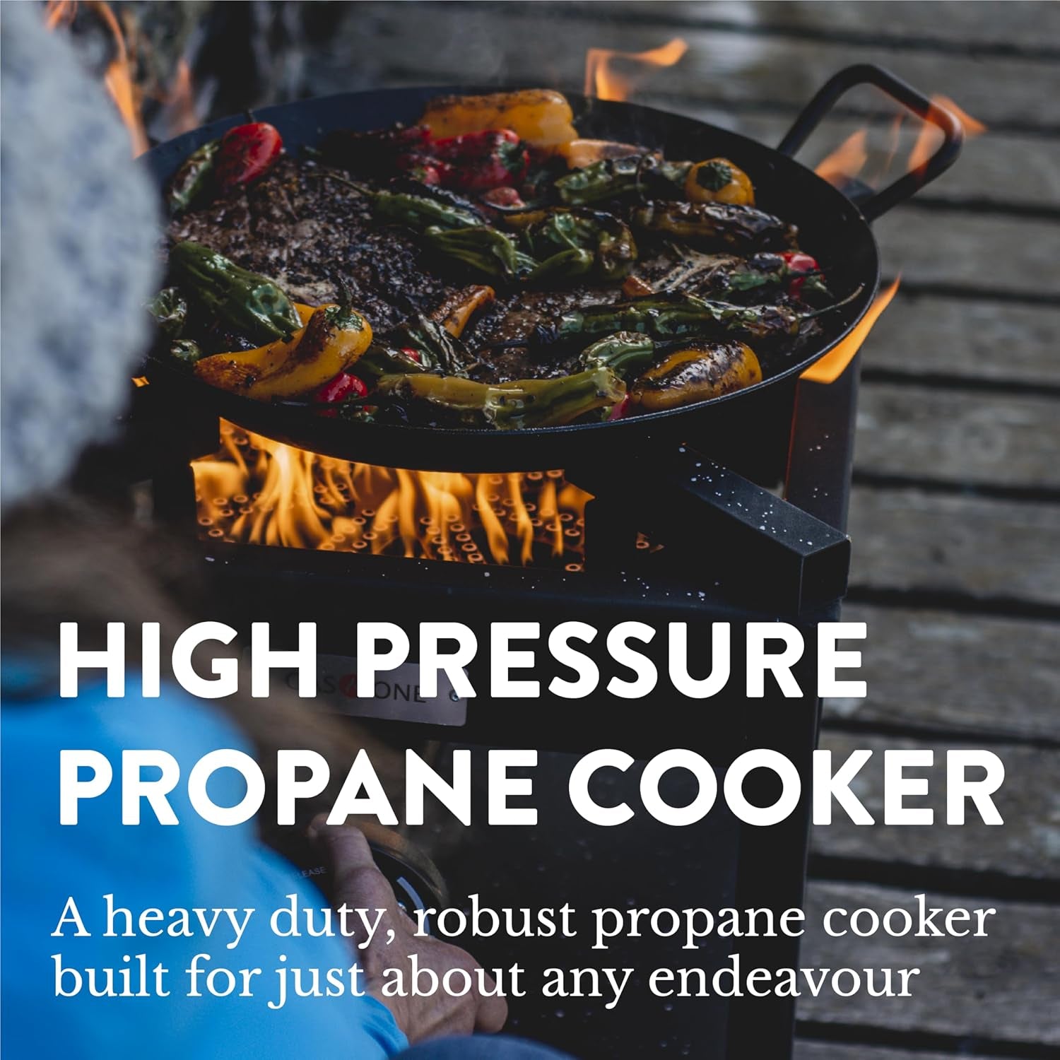 Gasone 275.000 BTU Propane Burner Cooker with Regulator with Steel Braided Hose for Outdoor Cooking. Turkey Fry - Image 2