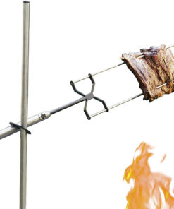 Rotisserie Grill - Heavy Duty Electric Rotisserie Kit for Home. Portable for Camping & Outdoors - Motor Works with 110-240V. AA Batteries or Solar - Stainless Steel. 22 LB Capacity. Bag Included