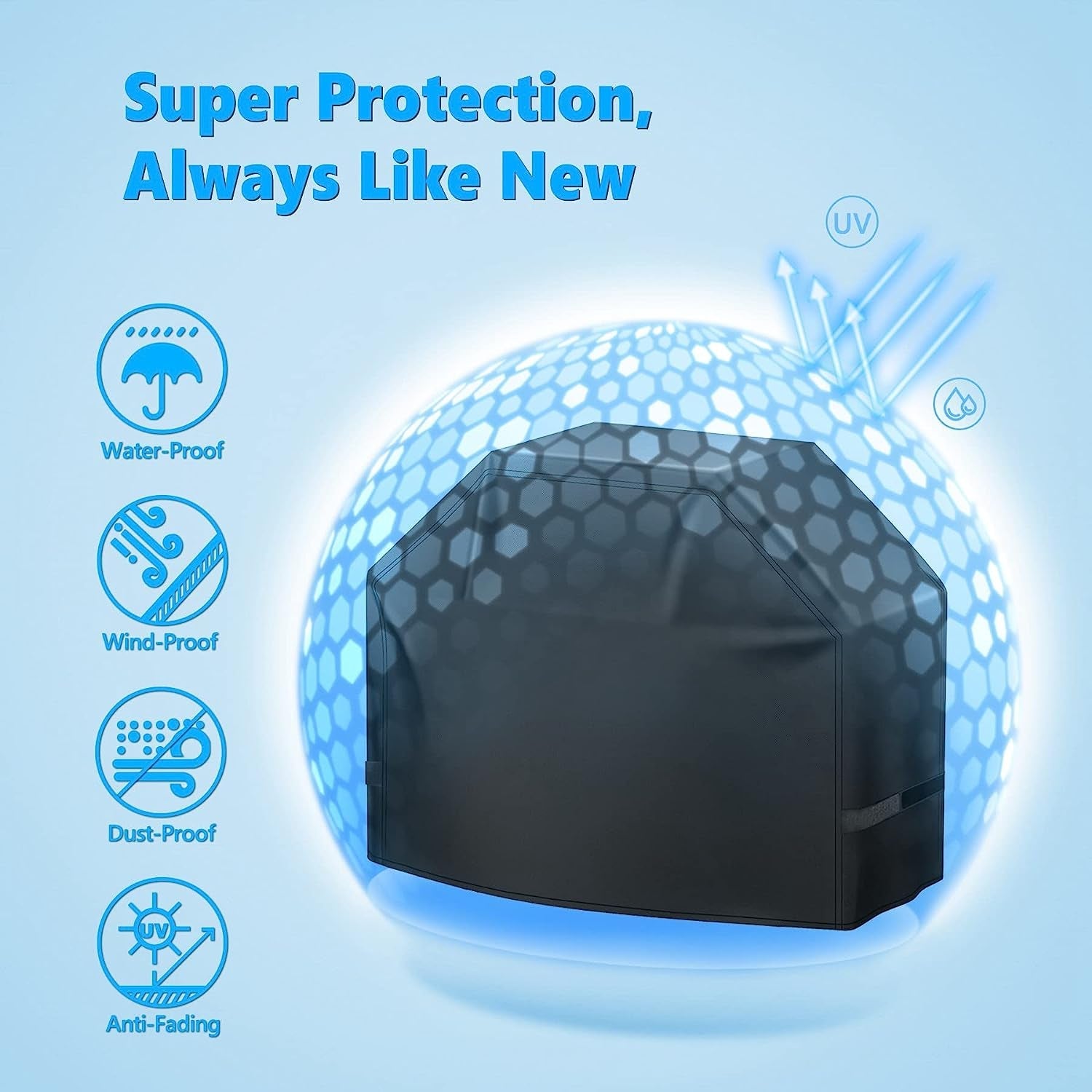 Homwanna Grill Cover 50 Inch - Superior BBQ Cover for Weber Spirit Gas Grill. 600D Outdoor Grill Cover for Weber Spirit 2. Barbecue Cover Waterproof Heavy Duty for Weber Spirit Ii 200 and Spirit 300 - Image 5