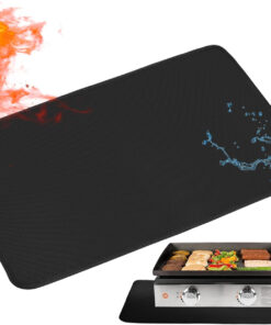 Heat Resistant Grill Mats for Outdoor Grill Fit Blackstone 17 & 22 Inch Griddle to Protect Your Prep Table and Outdoor Grill Table. Fire Proof & Water Proof & Oil Proof BBQ Mat