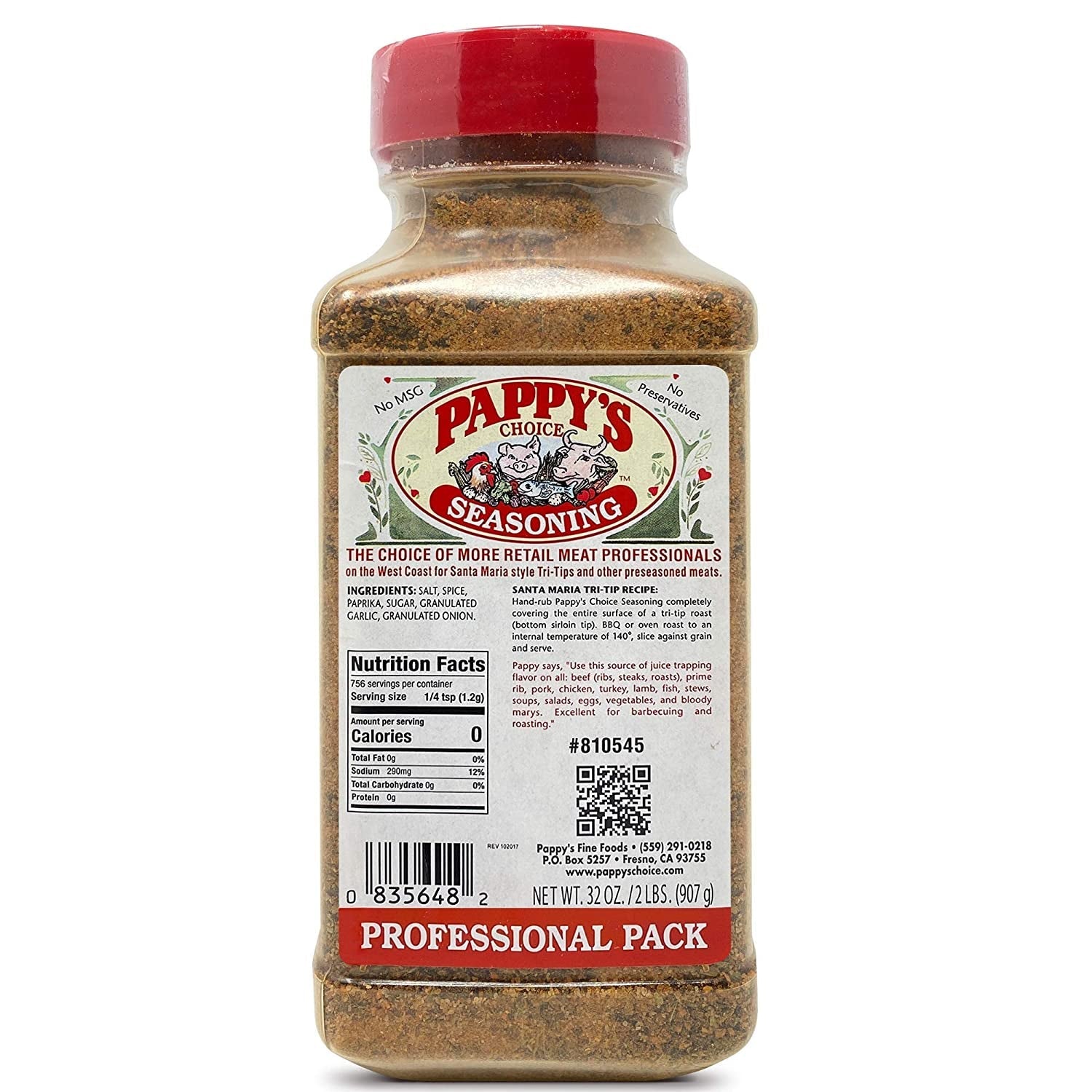 Pappy'S Choice Seasonings - Original. Perfect for Bbq and Smoked Brisket. Steak. Beef. Chicken. Fajita. Hogs. Rib. Seafood. Bagel. Popcorn. Jerk. Pizza and More.
