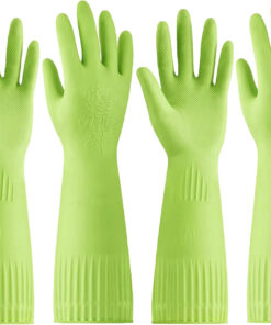 Rubber-Gloves Dishwashing Gloves for Cleaning-Kitchen - 2 Pairs Long Household Cleaning Gloves for Washing Dishes