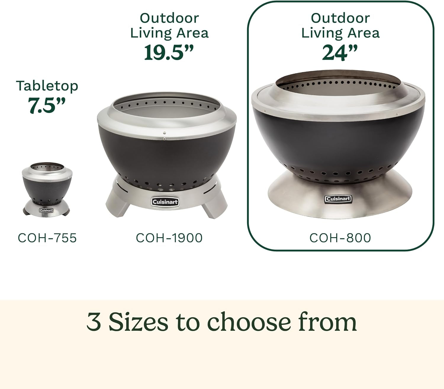 Cuisinart 24 Cleanburn Smokeless Fire Pit with Removable Base for Ash. Portable Outdoor Wood Burning Fireplace. Smoke Free Stainless Steel Outdoor Heater. Enhanced Airflow and Easy Cleanup - Image 3