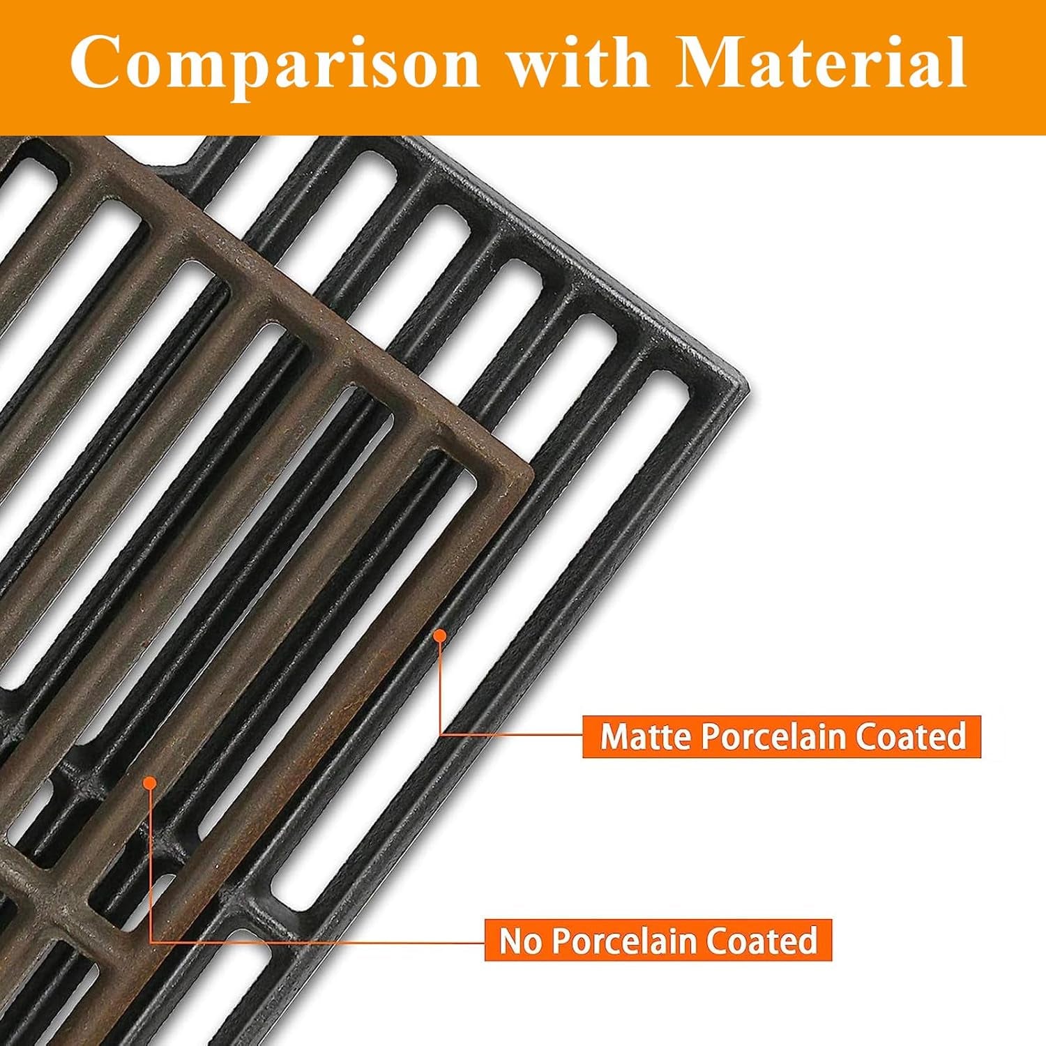 Hisencn 17 Inch Grill Cooking Grates for Homedepot Nexgrill 720-0896 720-0896B 720-0896C 720-0896CP 720-0896E. Cast Iron Grate Grill Grid Replacement Parts for Nexgrill 720-0898 720-0898A. 3 Pack - Image 4