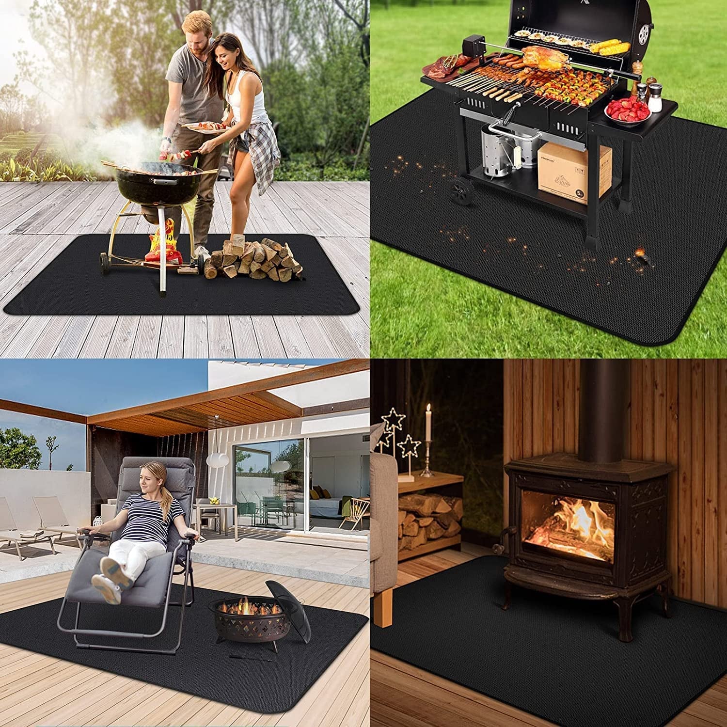 Thickened 48X36 Inches under Grill Mat for Outdoor Grill.Double-Sided Fireproof Grill Pad for Fire Pit.Indoor Fireplace Mat Fire Pit Mat.Oil-Proof Waterproof BBQ Protector for Deck and Patio - Image 7