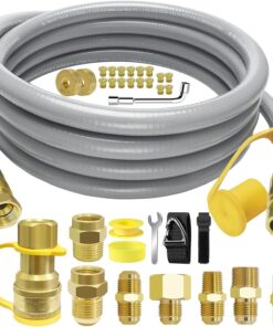 NQN 12FT 1/2 ID Natural Gas Hose with Quick Connect Fitting for BBQ. Grill. Pizza Oven. Patio Heater. for Weber. Char-Broil. Pizza Oven. Patio Heater.Ng Grill and Natural Gas Conversion Kit