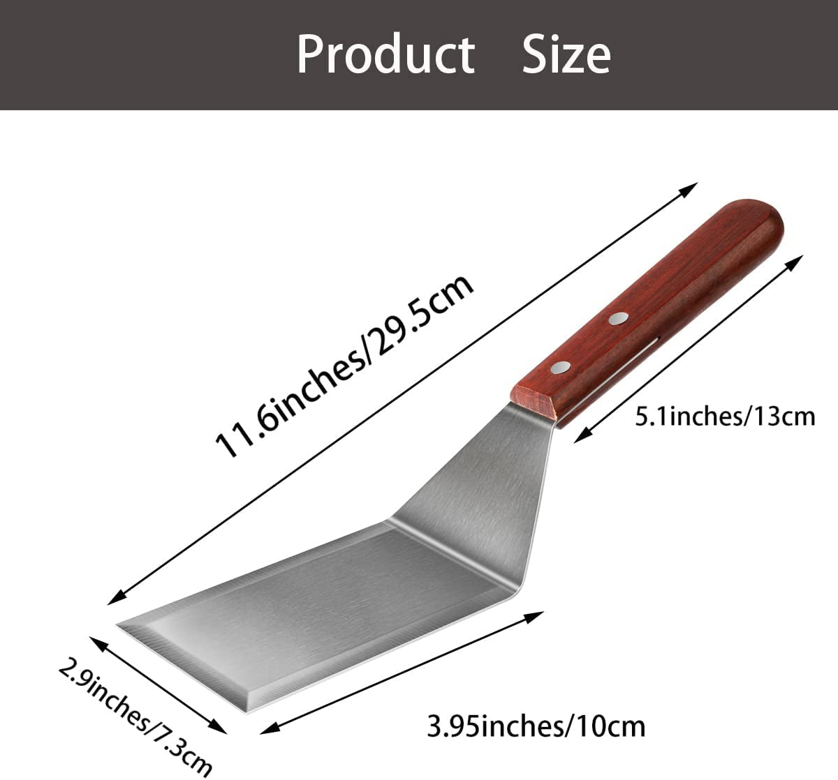 KLAQQED Metal Spatula for Cast Iron Skillet. Grill Spatula Stainless Steel Spatula. Burger Spatula. Fish Turner Spatula. Griddle Spatula. Spachulas Egg Flipper. Flat Top Metal Spatula for Cooking BBQ - Image 3