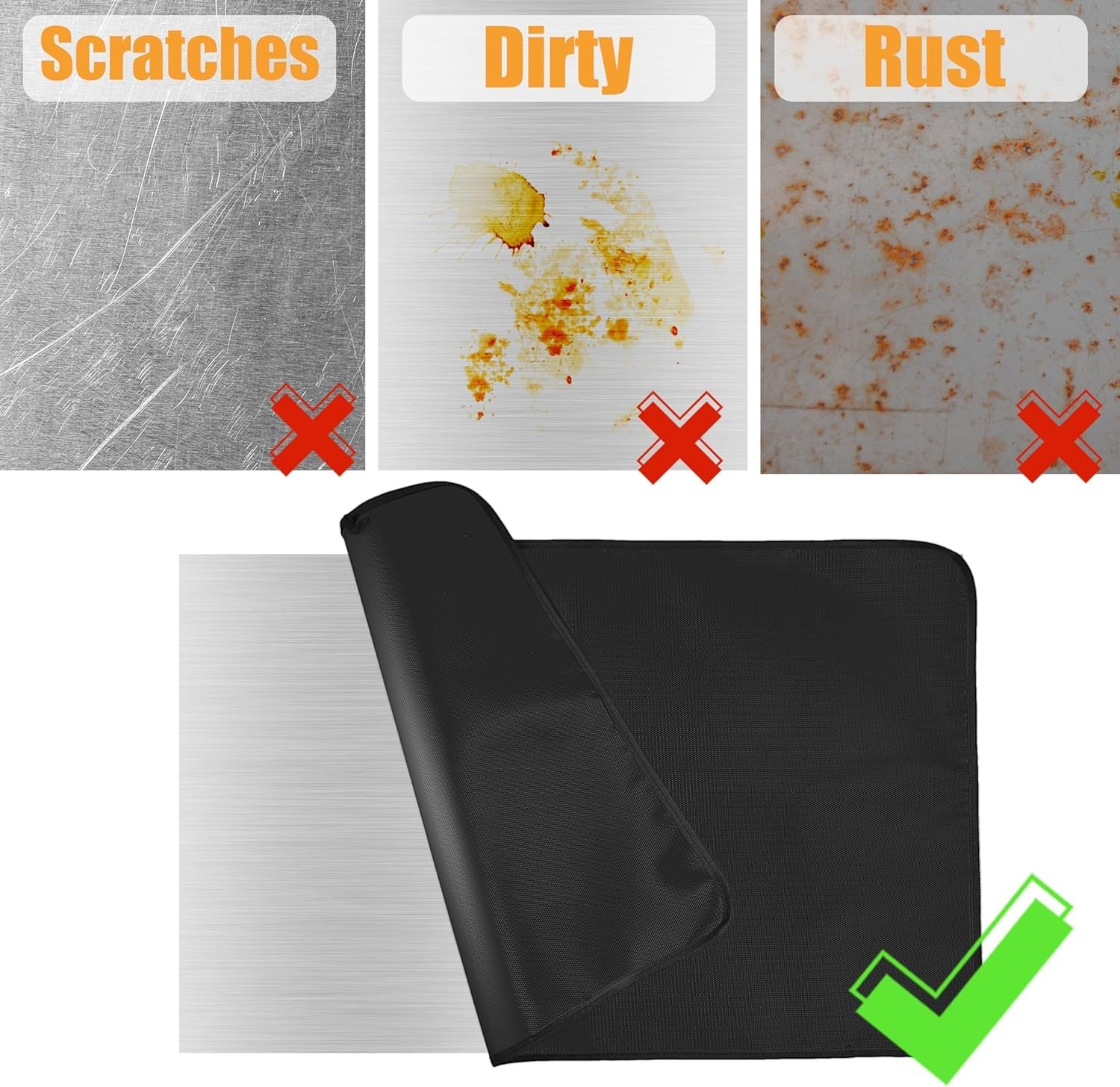 Heat Resistant Grill Mats for Outdoor Grill Fit Blackstone 17 & 22 Inch Griddle to Protect Your Prep Table and Outdoor Grill Table. Fire Proof & Water Proof & Oil Proof BBQ Mat - Image 3