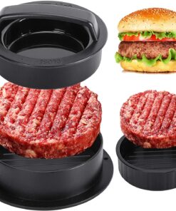 Hamburger Press Patty Maker. Burger Press. 3 in 1 Non-Stick Meat Beef Veggie Hamburger Mold. Kitchen Gadgets to Make Patty for Stuffed Slider BBQ Barbecue Grilling