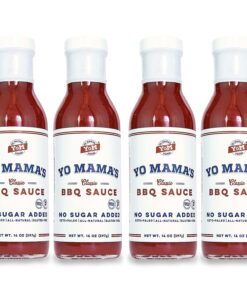 Keto Barbecue BBQ Sauce by Yo Mama'S Foods – (Pack of 4) - No Sugar Added. Low Carb. Vegan. Gluten Free. Paleo Friendly. and Made with Whole Non-Gmo Tomatoes!