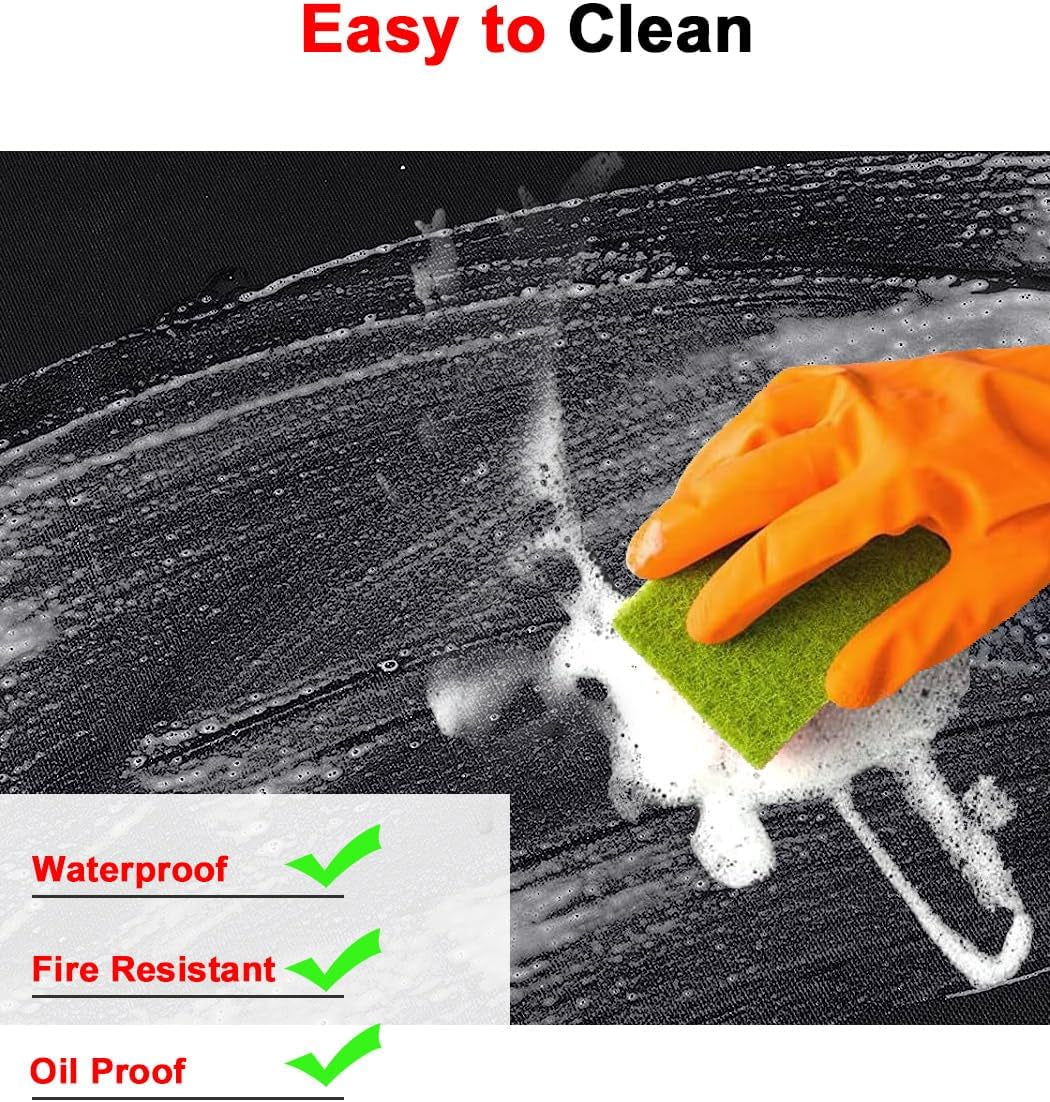 63 X 36'' XXL under Grill Mats for Outdoor Grill Deck Patio Protector. Easy to Clean Fireproof Double-Sided Oil Proof Heat Resistant BBQ Mat. Floor Fireplace Fire Pit Pads Mat (63X36 Inch) - Image 5