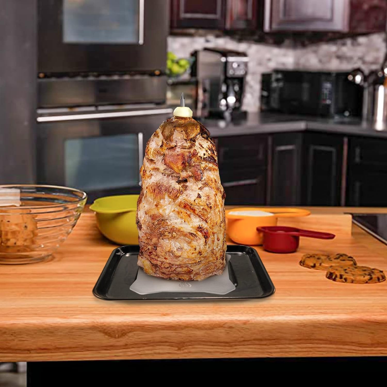 Onlyfire Brazilian BBQ Skewer. Stainless Steel Vertical Meat Spit Stand for Barbecue Grill. Great for Tacos Al Pastor. Shawarma. Brazilian Churrasco - Image 5