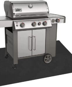 under Grill Mat. 40 X 60 Inches Absorbent Oil Pad Protects Decks and Patios. Reusable and Waterproof. Black