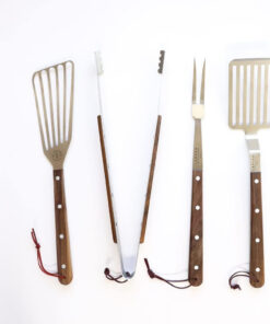 Premier 20 Walnut 4-Piece Deluxe BBQ Set