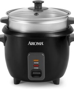 Aroma Housewares ARC-363-1NGB 3 Uncooked/6 Cups Cooked Rice Cooker. Steamer. Multicooker. 2-6 Cups. Black