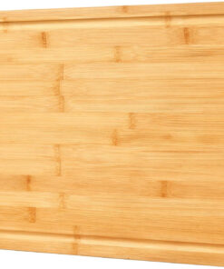 Bamboo Cutting Board for Kitchen. 18 Large Wood Charcuterie Cheese Board. Wooden Chopping Block with Side Handles and Juice Grooves