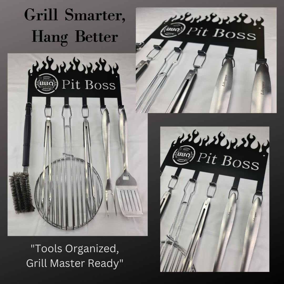 Lifespace 'BBQ Pit Boss' 6 Hook Grill Patio Utility Rack - Image 2